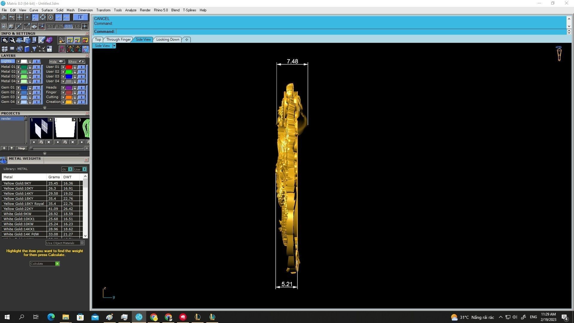 A4694 Oval Gemstone Dragon and Phoenix Pendant 3D Model 3D print model_5