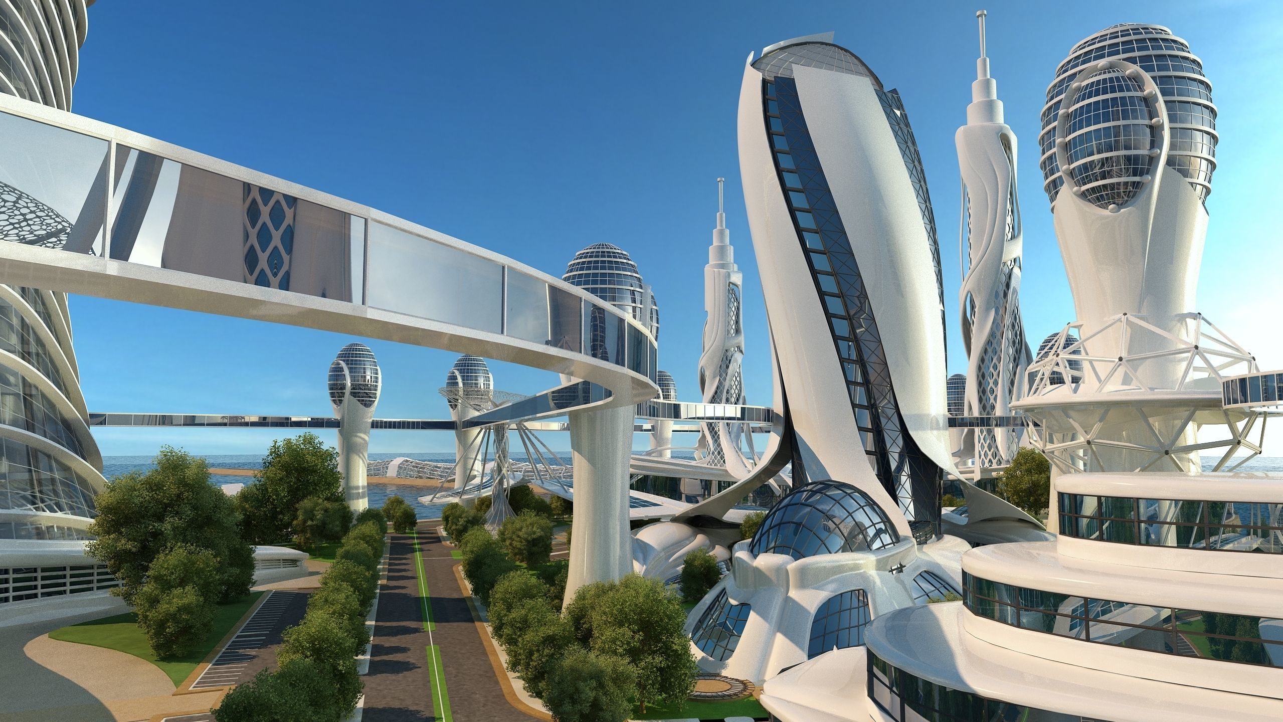 0080 - Future City Island 03 - 2D Drawing - 3ds Files 3D model_14