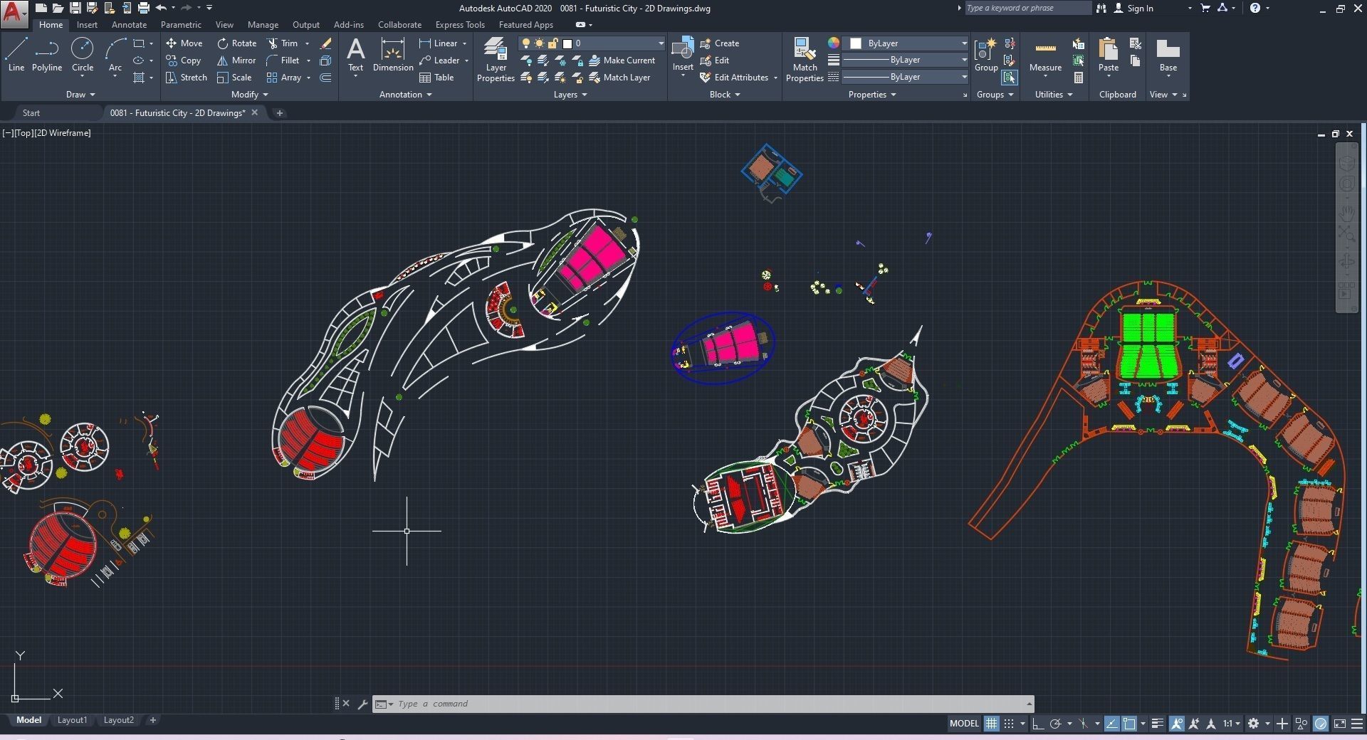 0080 - Future City Island 03 - 2D Drawing - 3ds Files 3D model_37