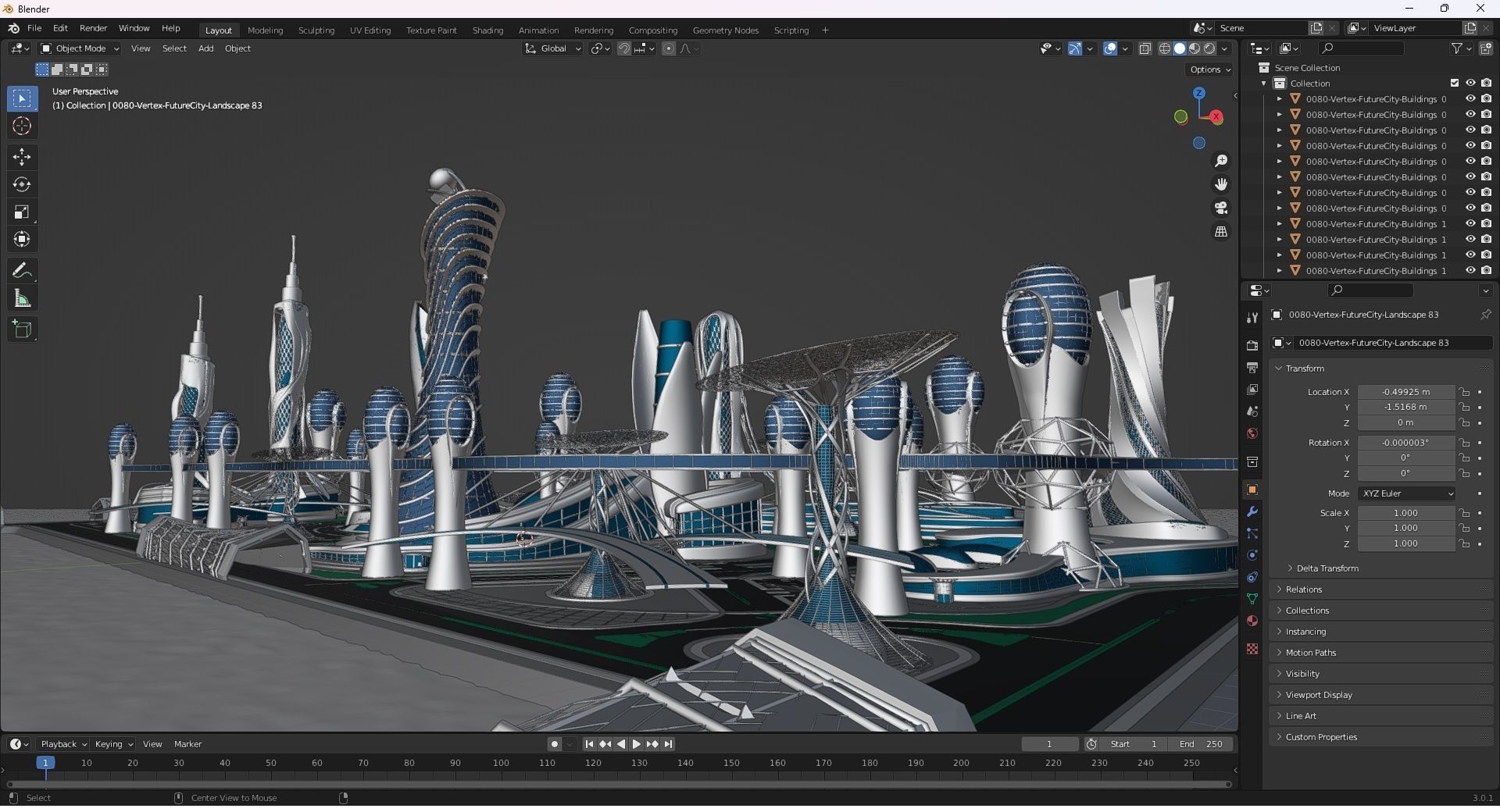 0080 - Future City Island 03 - 2D Drawing - 3ds Files 3D model_43