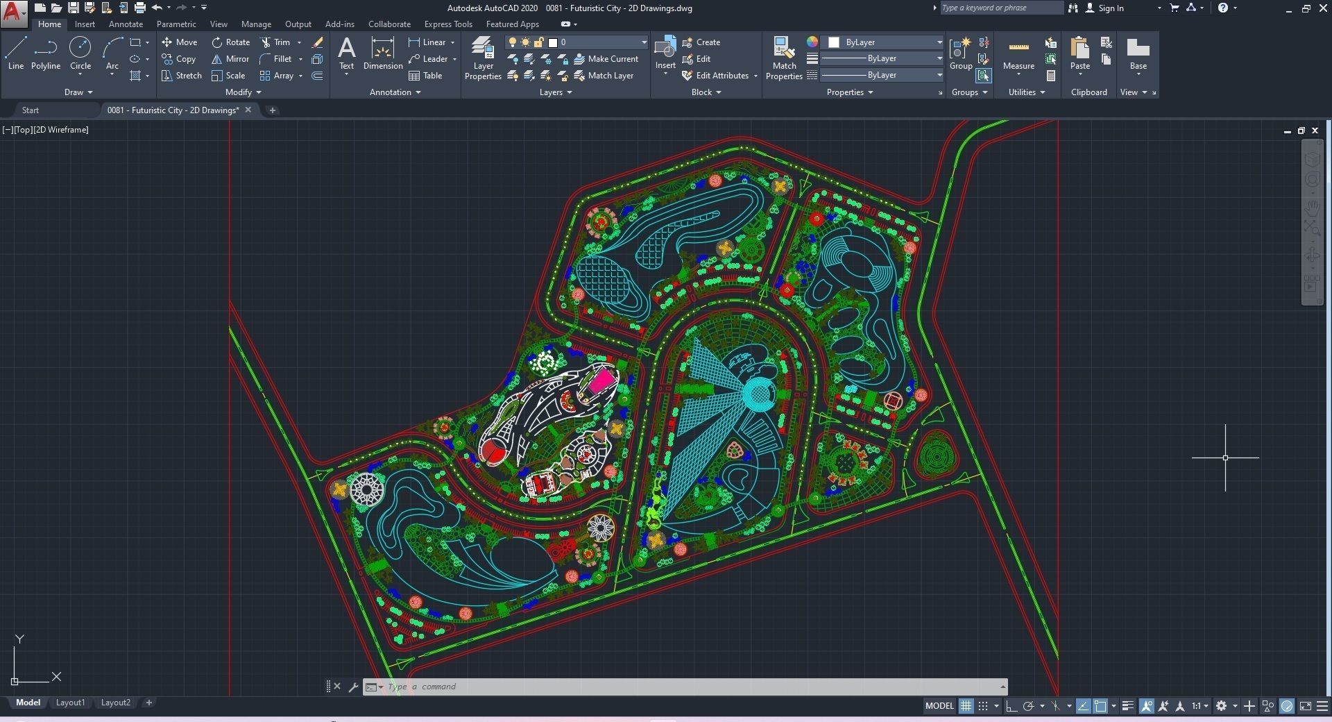 0080 - Future City Island 03 - 2D Drawing - 3ds Files 3D model_36