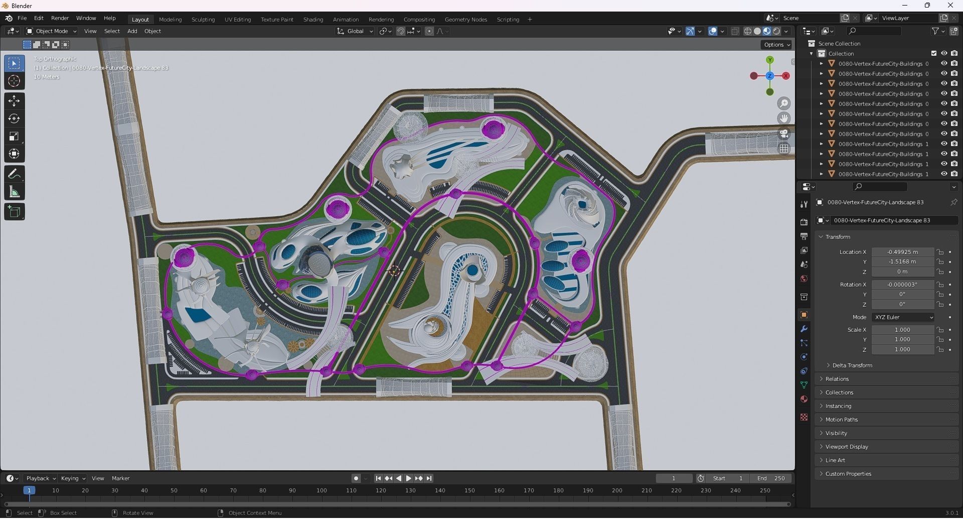 0080 - Future City Island 03 - 2D Drawing - 3ds Files 3D model_44