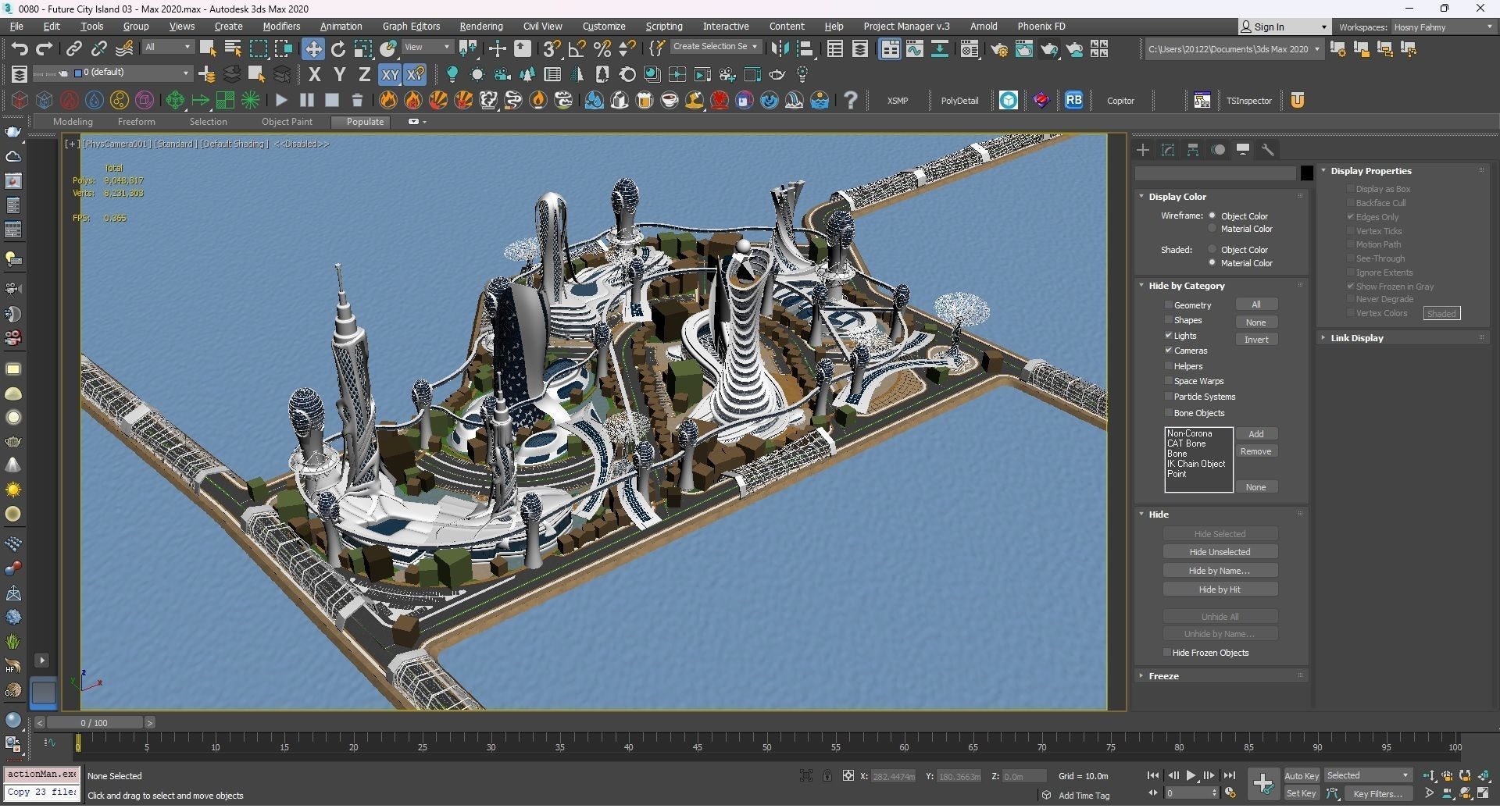 0080 - Future City Island 03 - 2D Drawing - 3ds Files 3D model_38