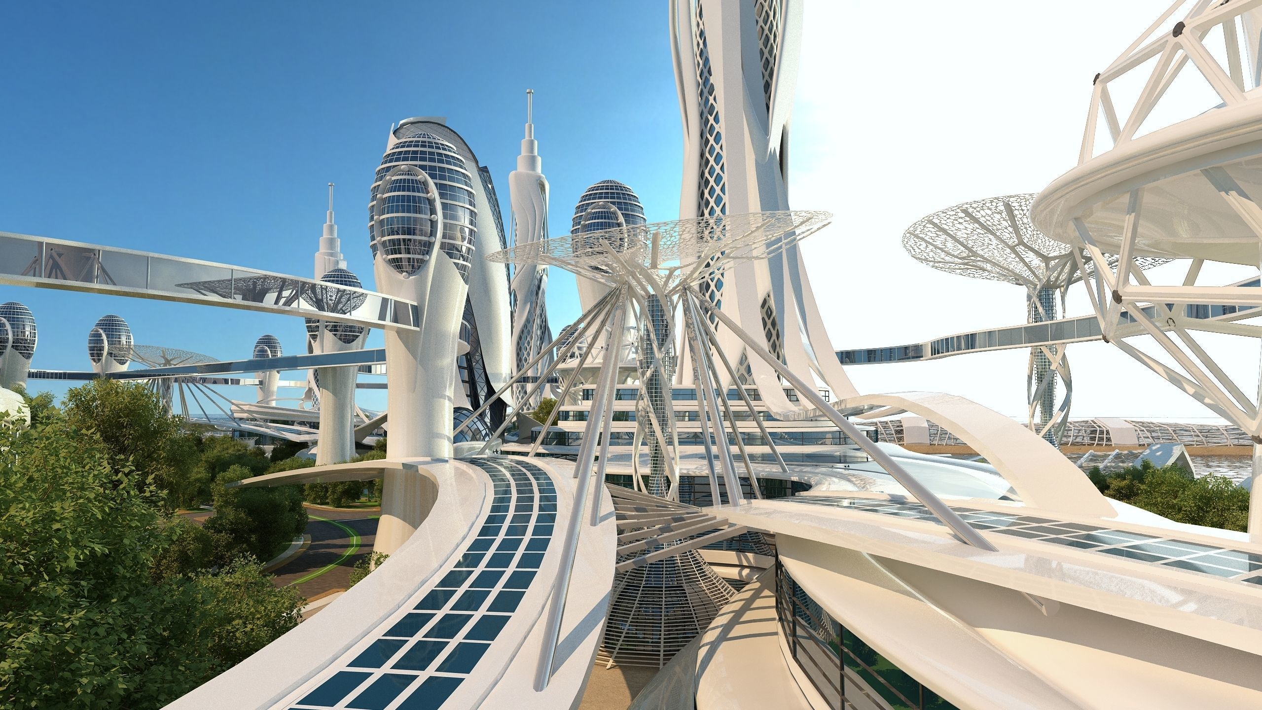 0080 - Future City Island 03 - 2D Drawing - 3ds Files 3D model_13