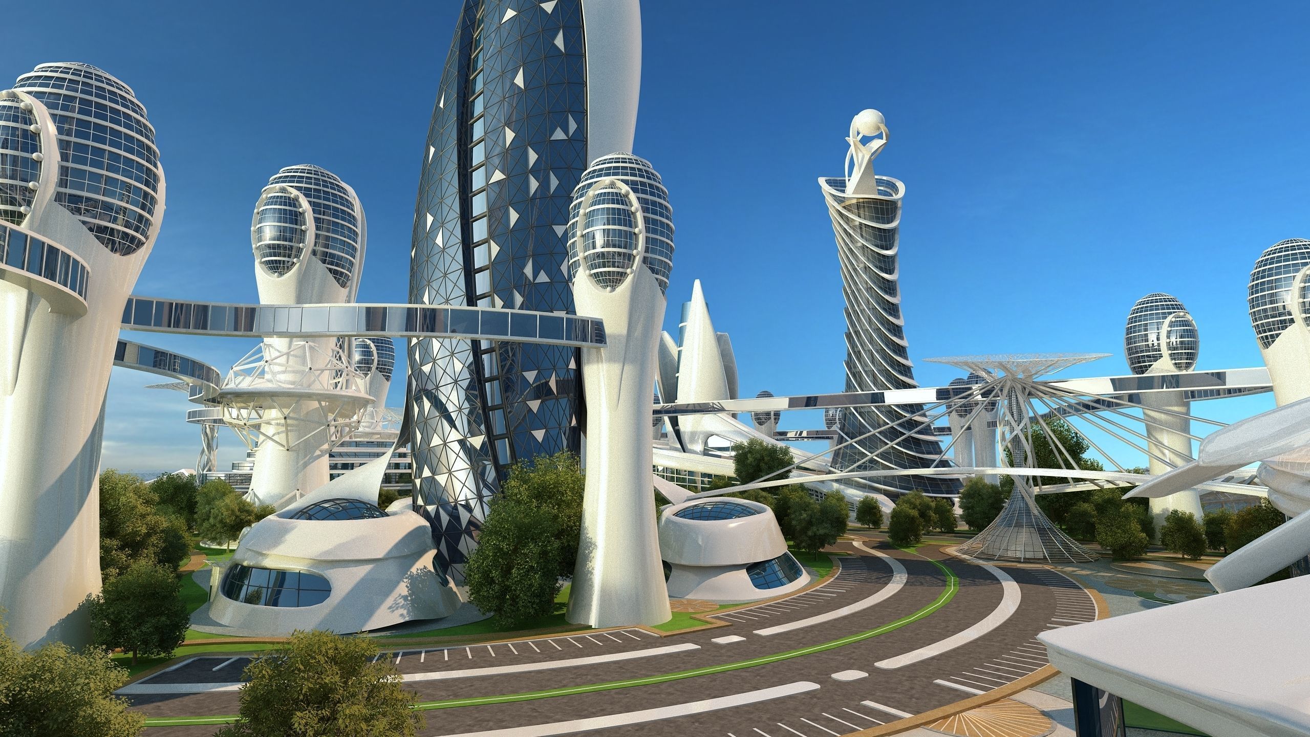 0080 - Future City Island 03 - 2D Drawing - 3ds Files 3D model_16