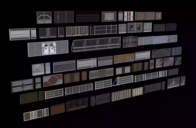 Gate door fence 3d models collection design