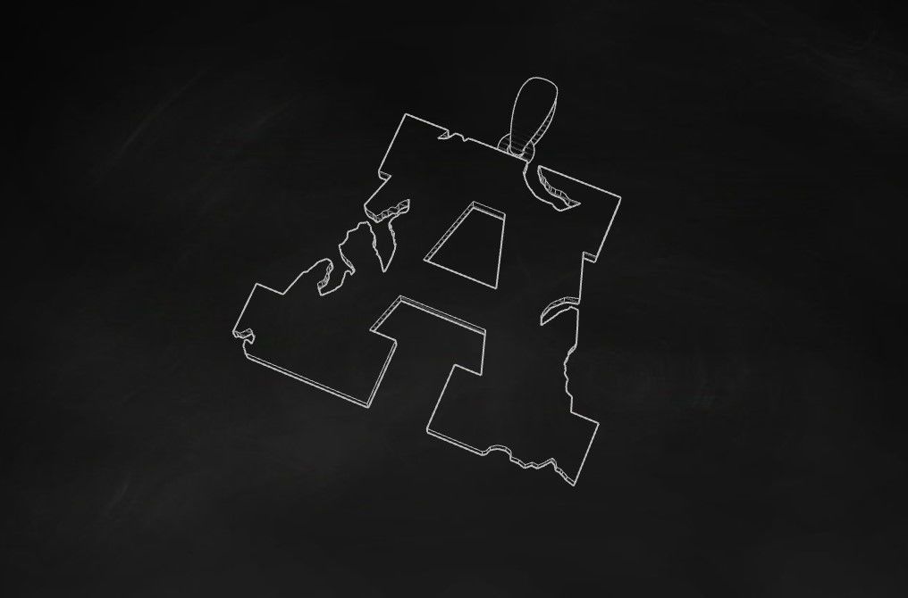 Model 926 A Crack Initial Letter Alphabet Pendant 3D print model_9