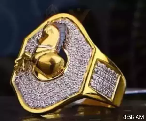 3Dmodel gold ring with diamonds