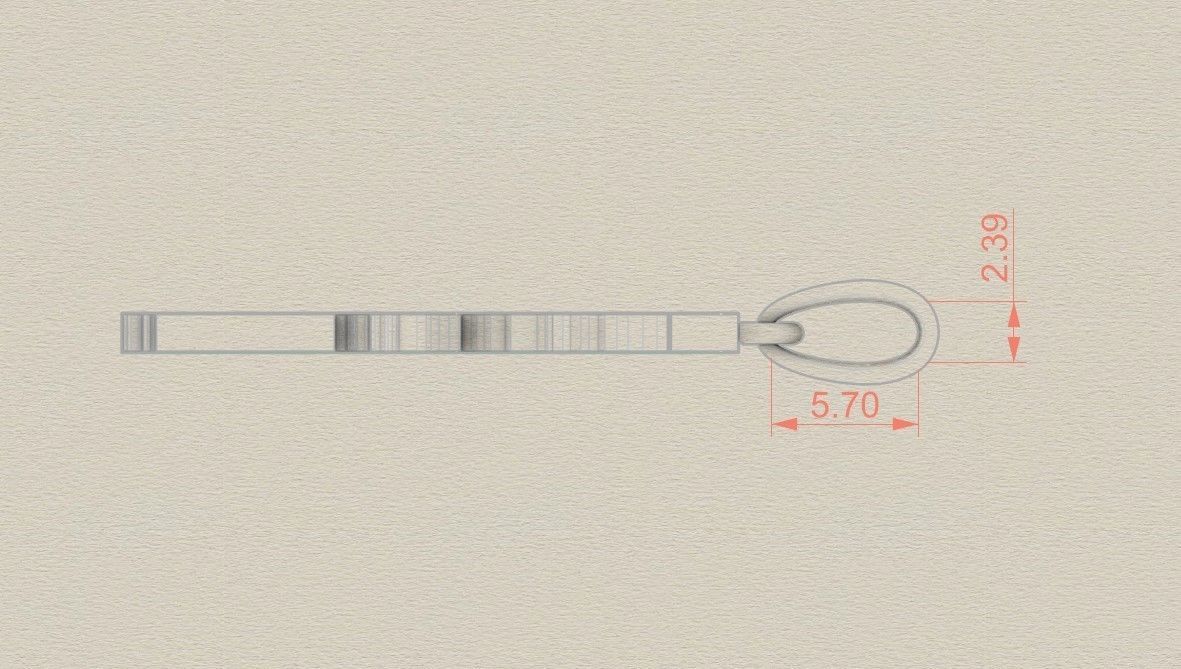 Model 927 B Crack Initial Letter Alphabet Pendant 3D print model_7