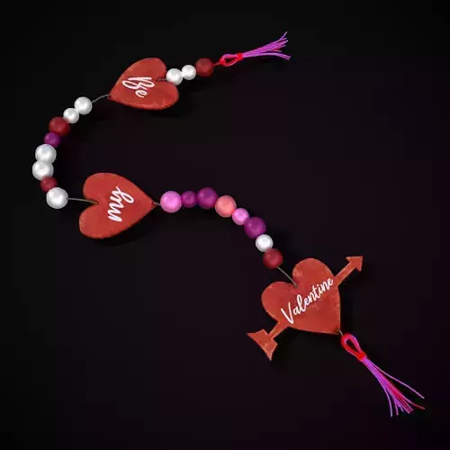 Valentines Bead Heart Charm