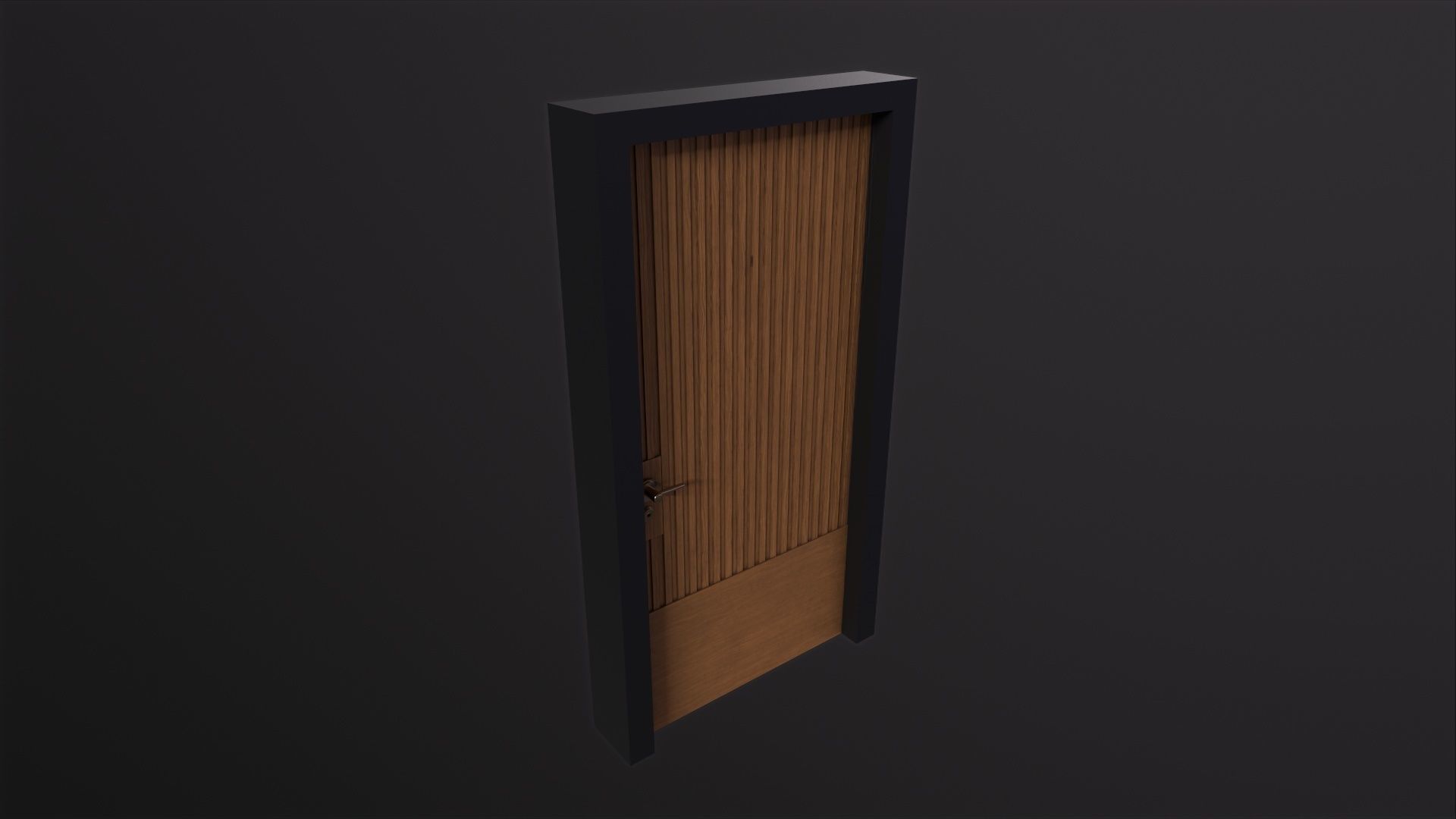 Door 3D Model wooden Low-poly 3D model_3
