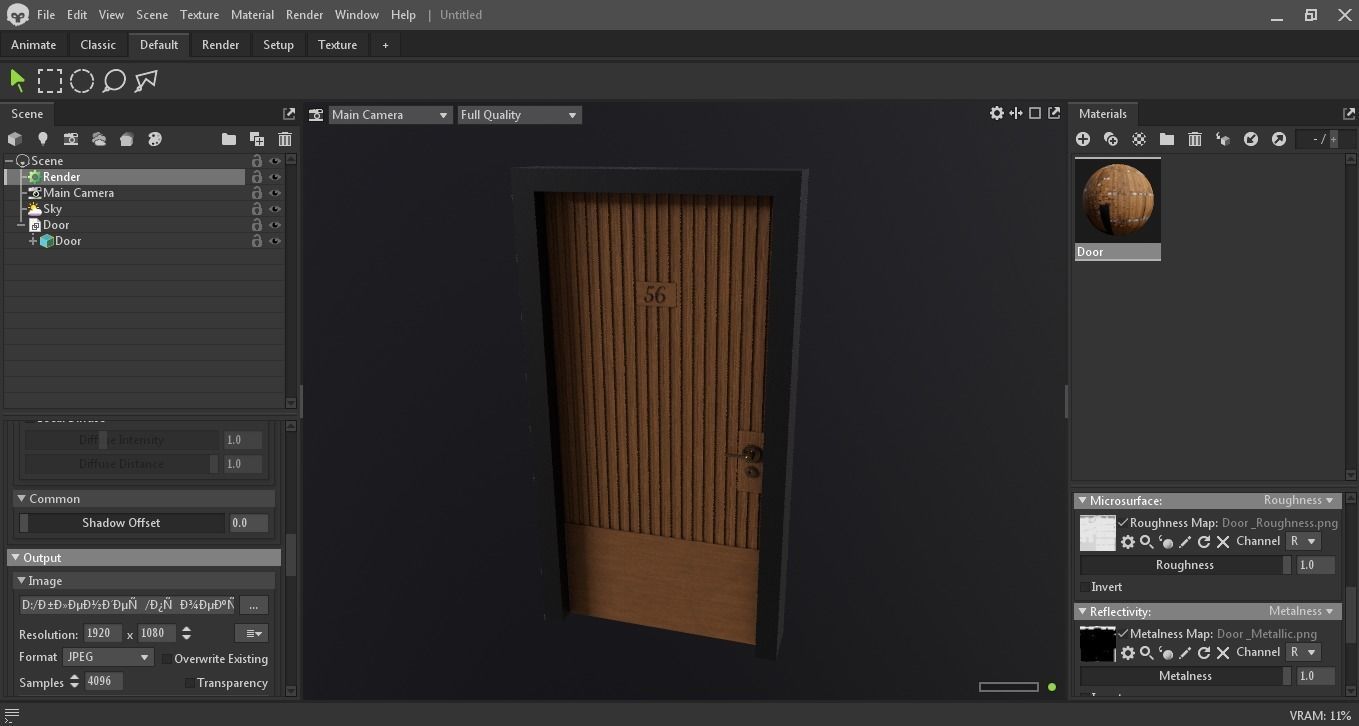 Door 3D Model wooden Low-poly 3D model_6