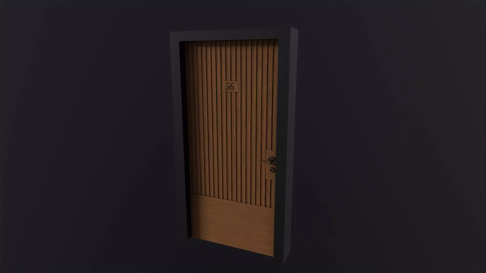 Door 3D Model wooden Low-poly 3D model_0