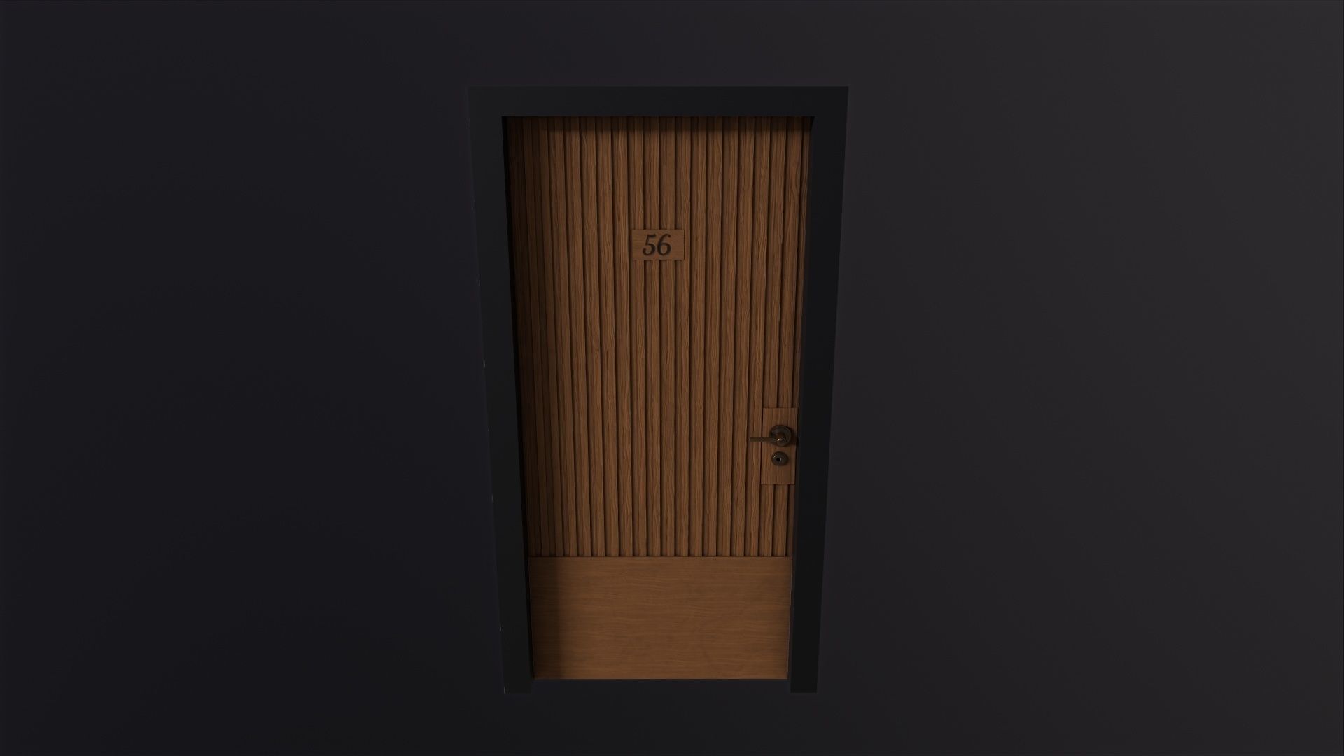 Door 3D Model wooden Low-poly 3D model_2