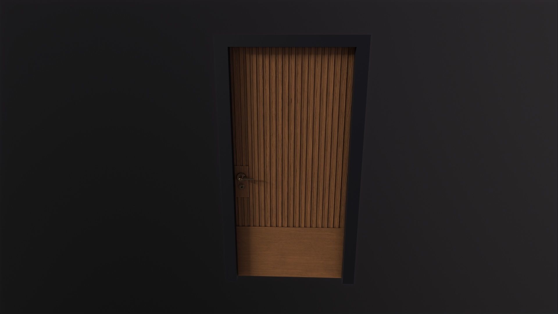 Door 3D Model wooden Low-poly 3D model_4