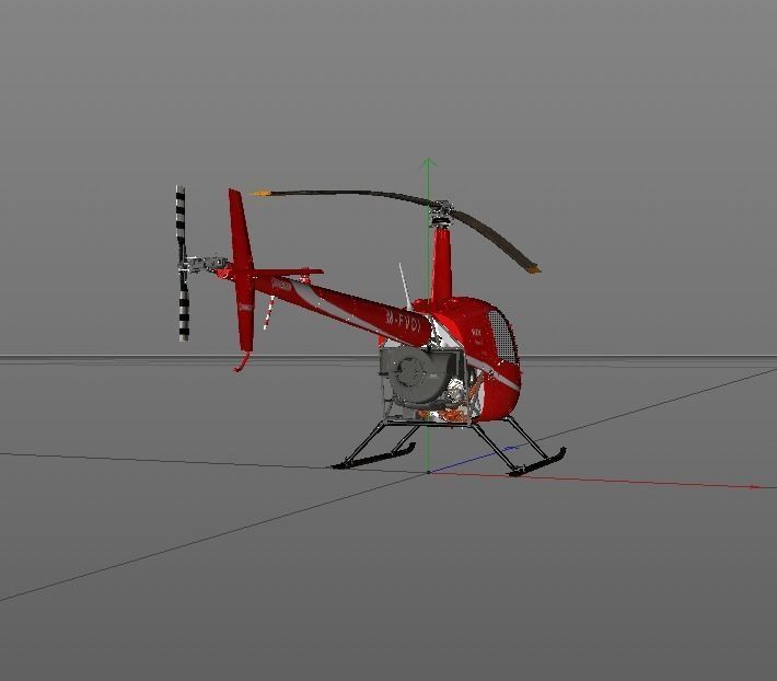 Helicopter Robinson 3D model_7