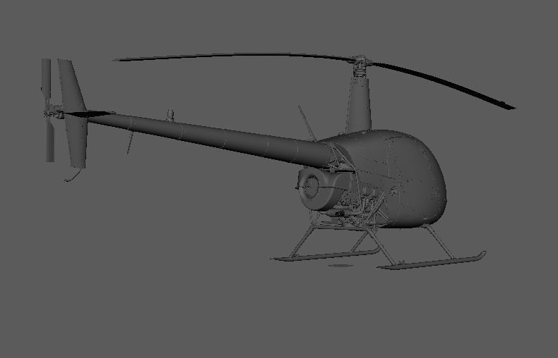 Helicopter Robinson 3D model_29