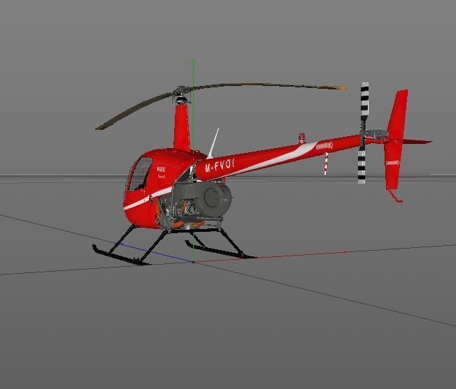 Helicopter Robinson 3D model_5