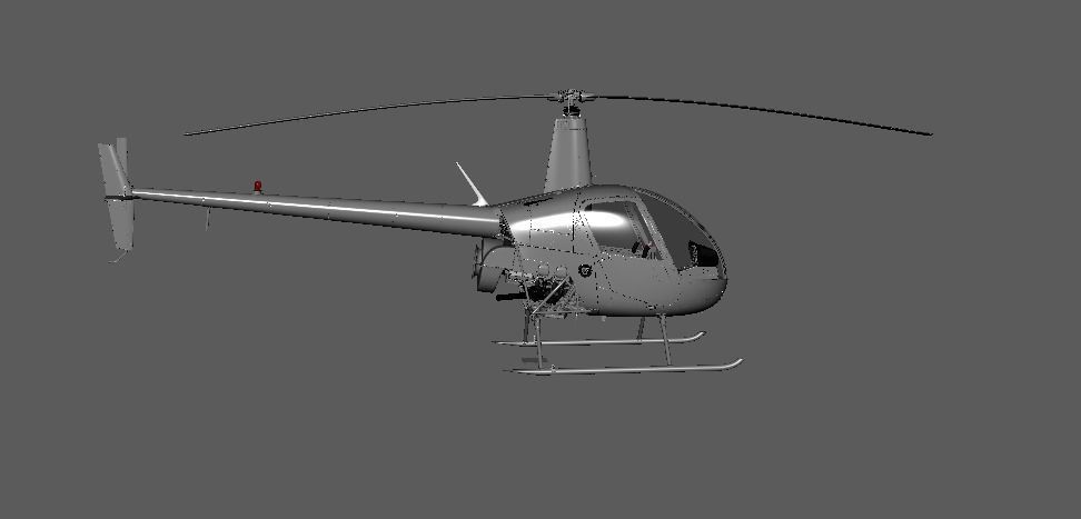 Helicopter Robinson 3D model_16