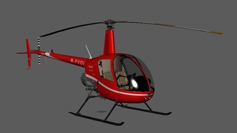 Helicopter Robinson 3D model_30
