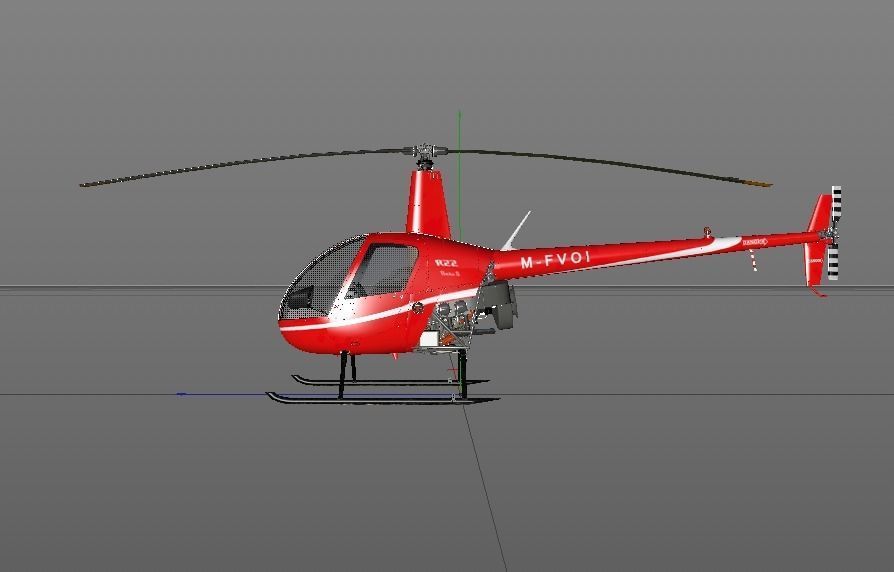 Helicopter Robinson 3D model_4