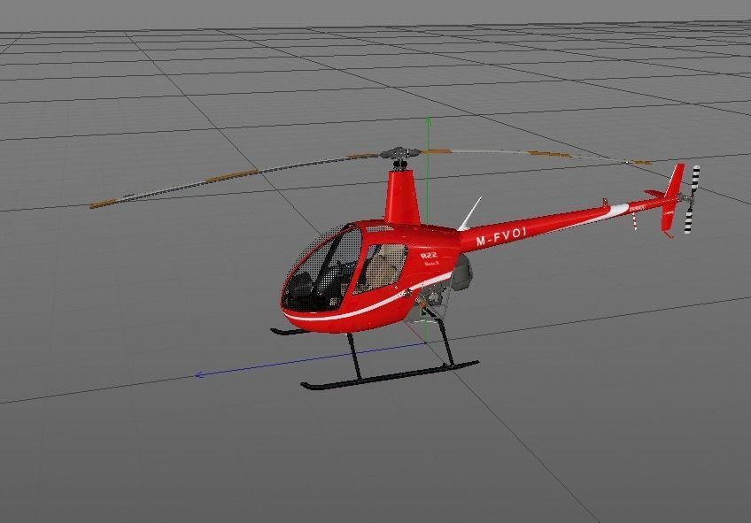 Helicopter Robinson 3D model_1