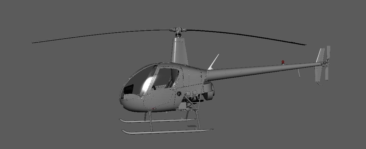 Helicopter Robinson 3D model_12