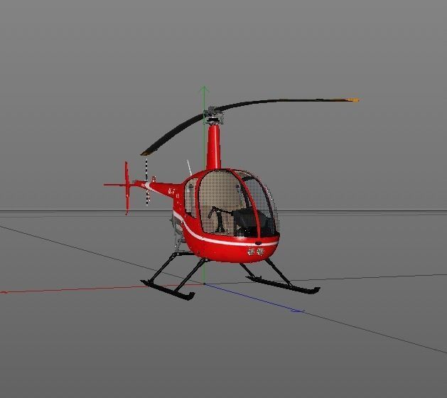 Helicopter Robinson 3D model_9