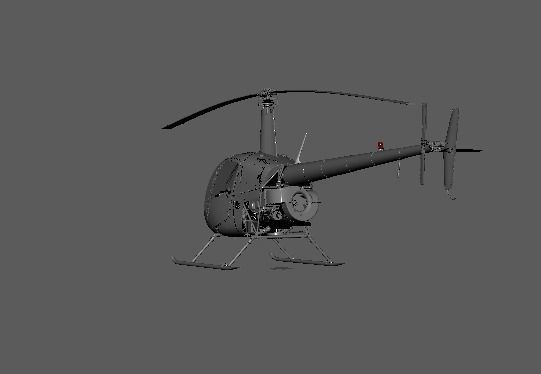 Helicopter Robinson 3D model_13