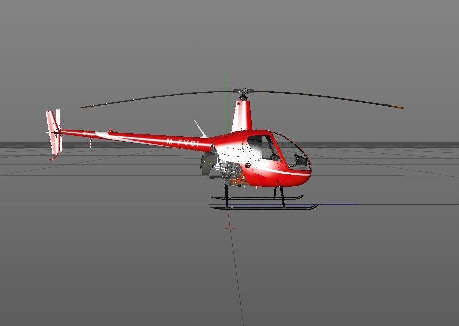 Helicopter Robinson 3D model_8