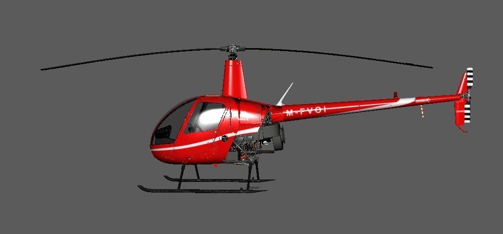 Helicopter Robinson 3D model_32