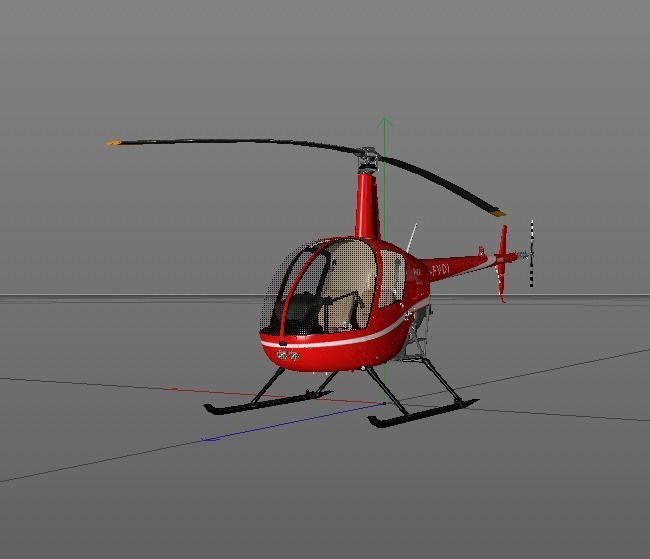 Helicopter Robinson 3D model_3