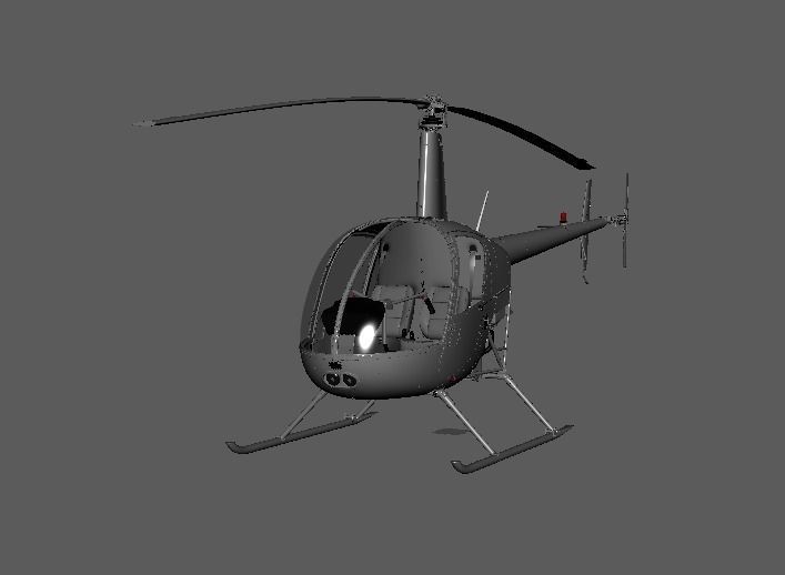 Helicopter Robinson 3D model_11