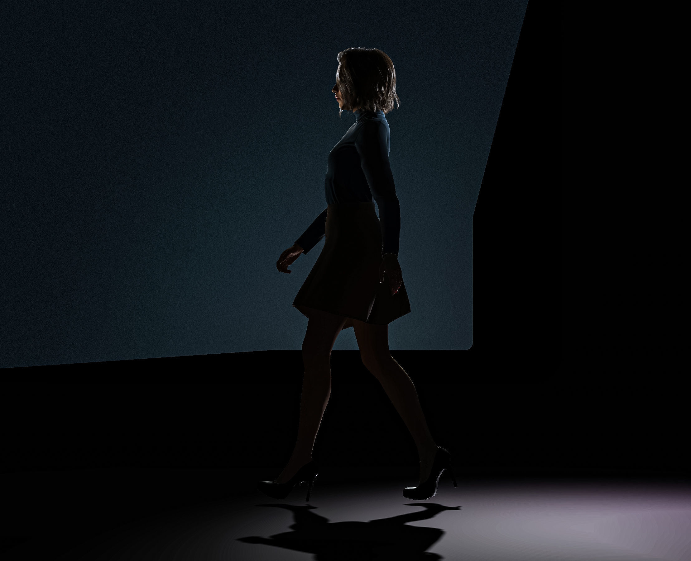 High Quality Realistic Woman Brown Skirt Free low-poly 3D model_11