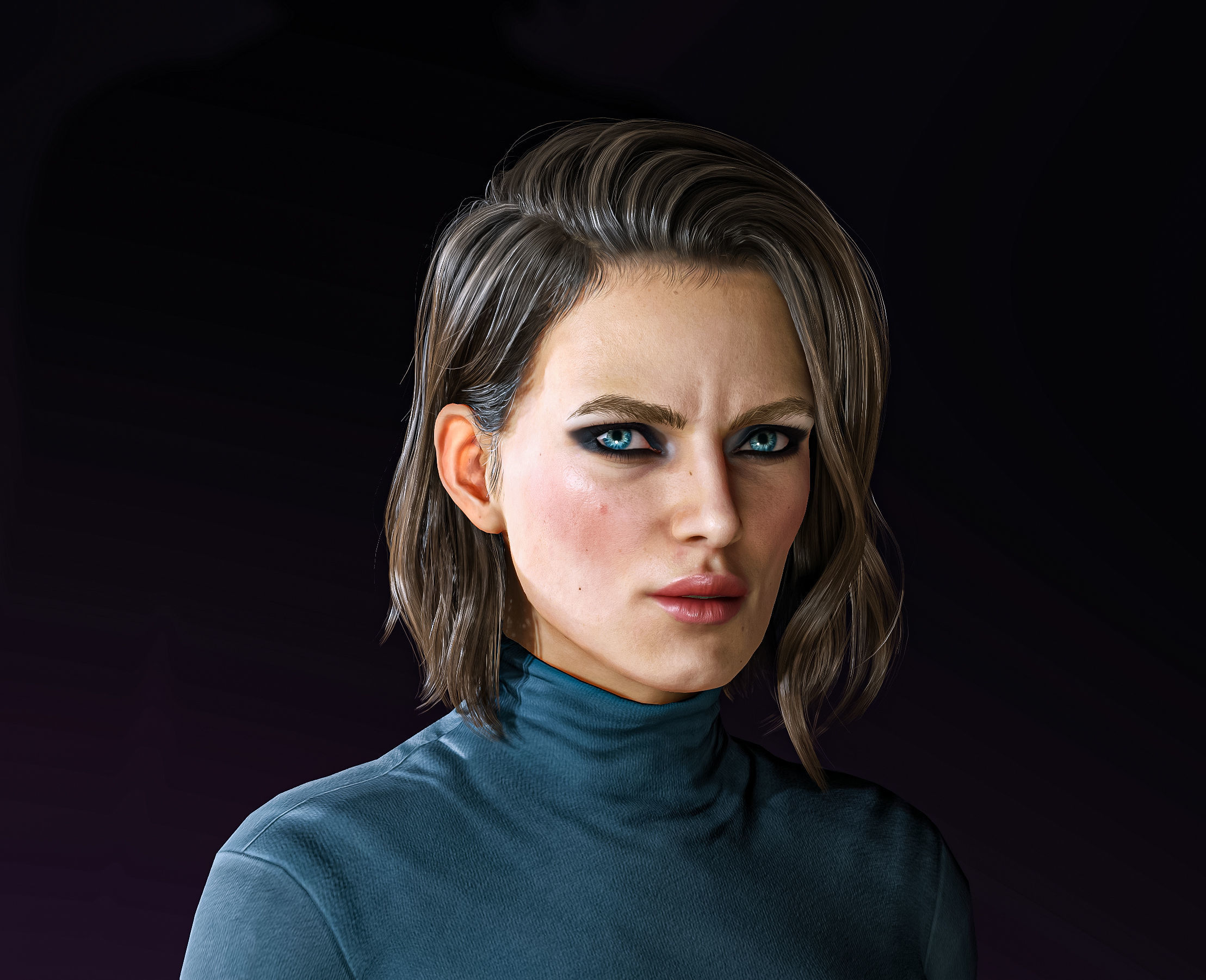 High Quality Realistic Woman Brown Skirt Free low-poly 3D model_15