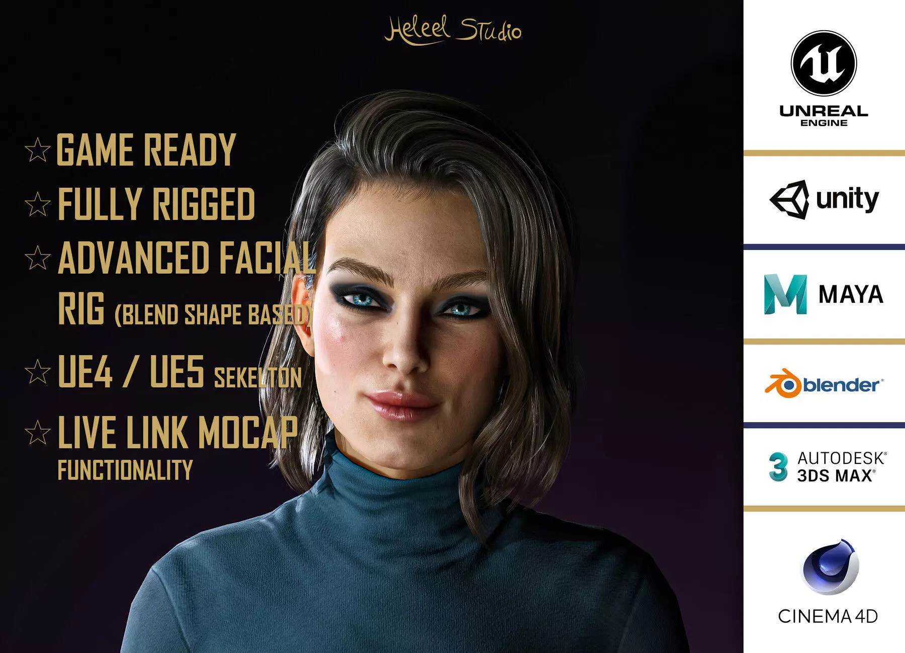 High Quality Realistic Woman Brown Skirt Free low-poly 3D model_0