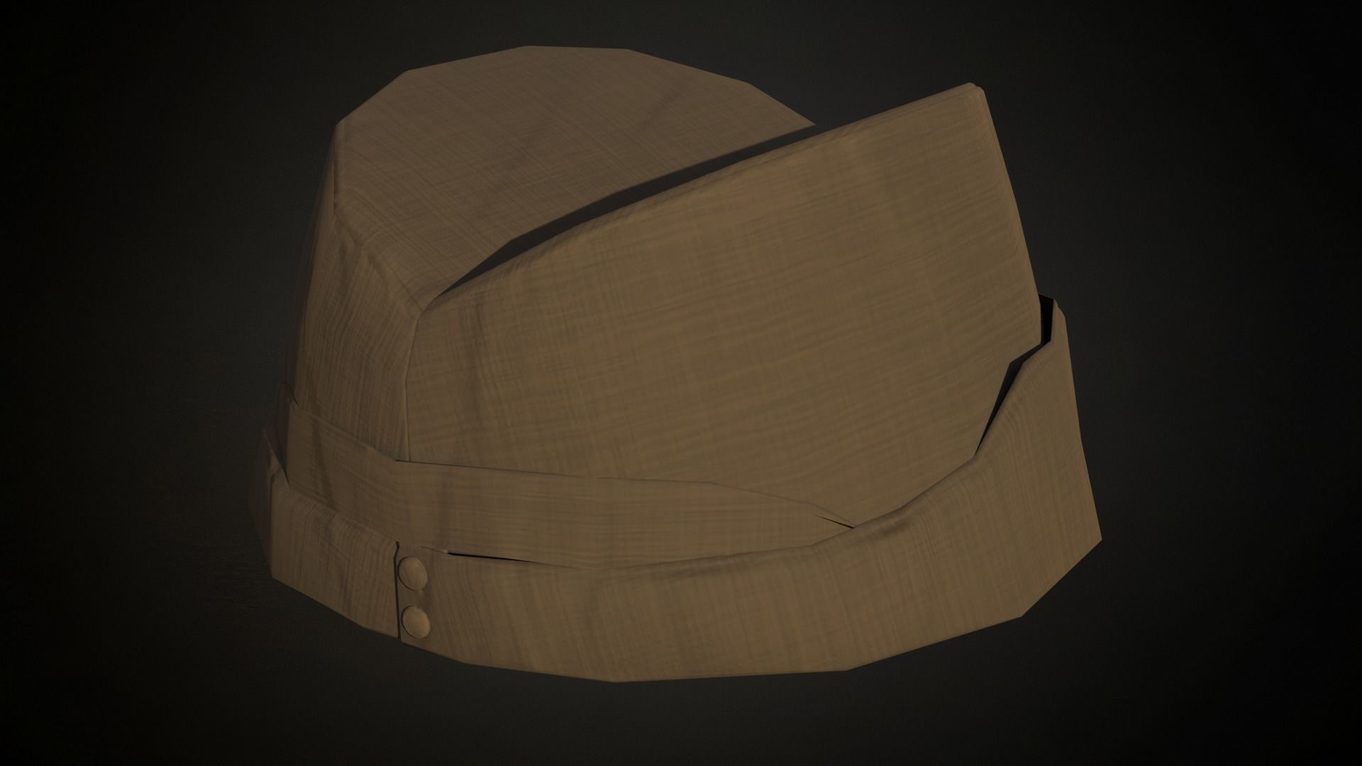 4 British ww2 military side caps works on roblox characters too Low-poly 3D model_5