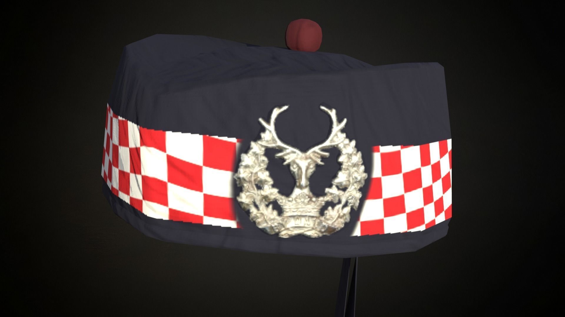 4 British ww2 military side caps works on roblox characters too Low-poly 3D model_3