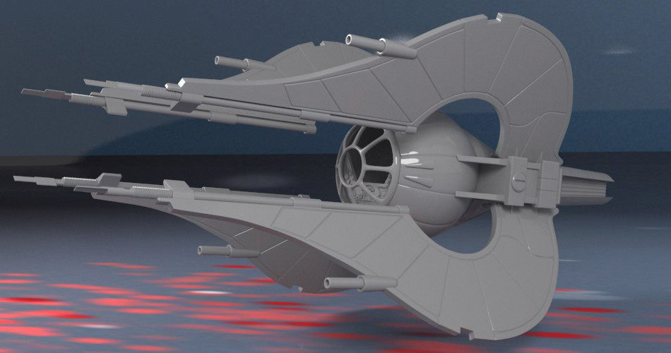 Spaceship Chiss clawcraft 3D print model_4