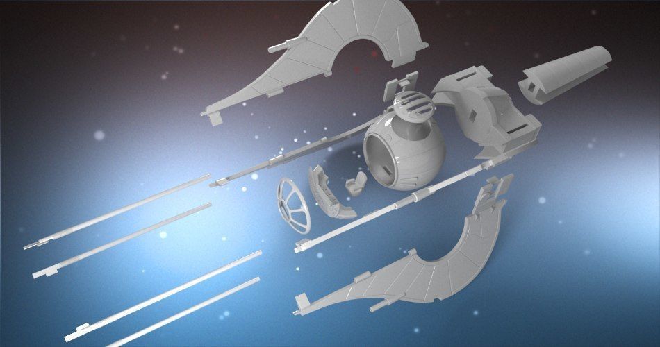 Spaceship Chiss clawcraft 3D print model_1