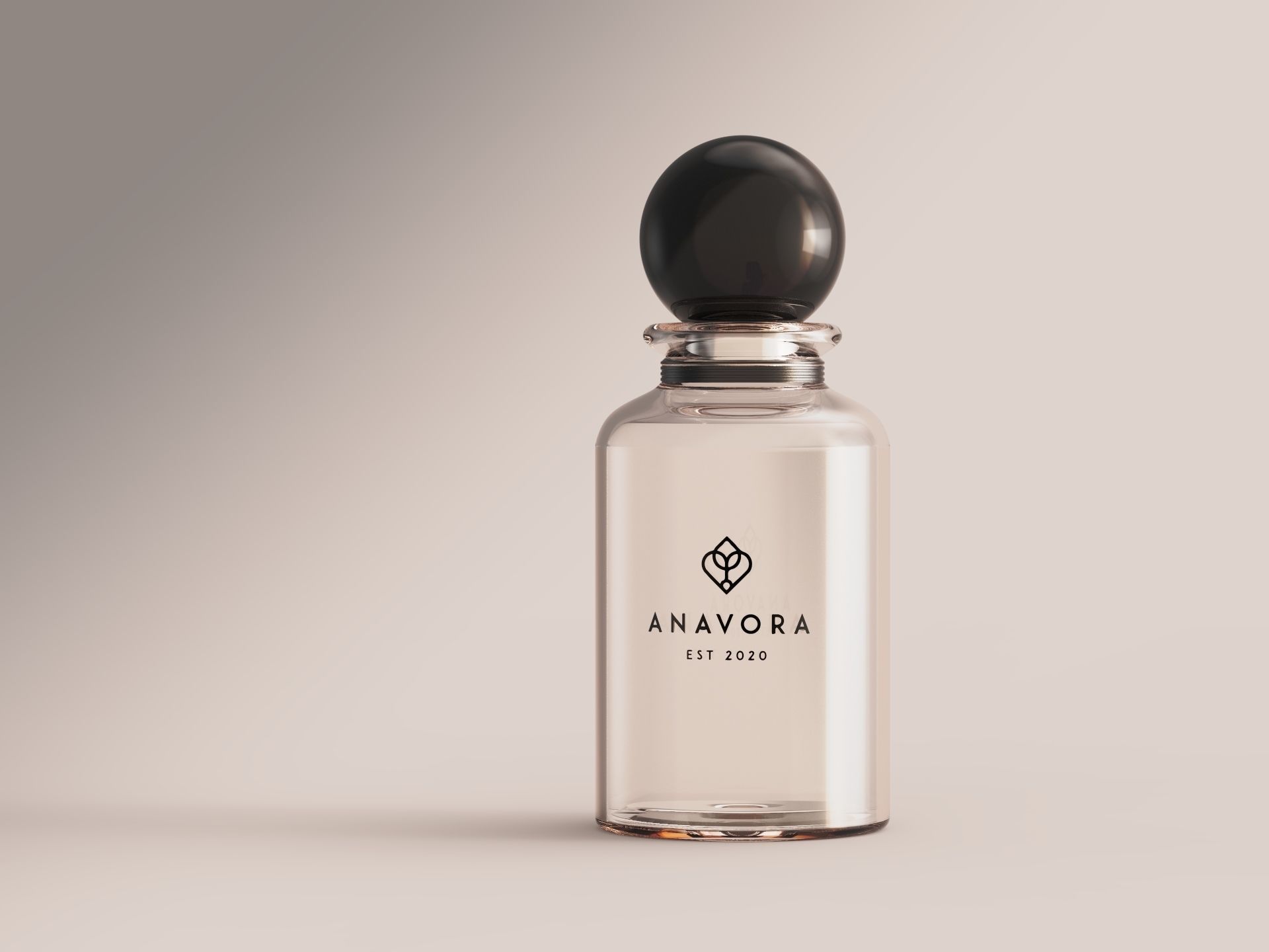 Cylindrical Glass perfume container with box Free 3D model_2