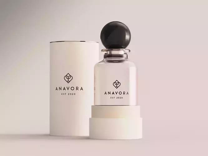 Cylindrical Glass perfume container with box