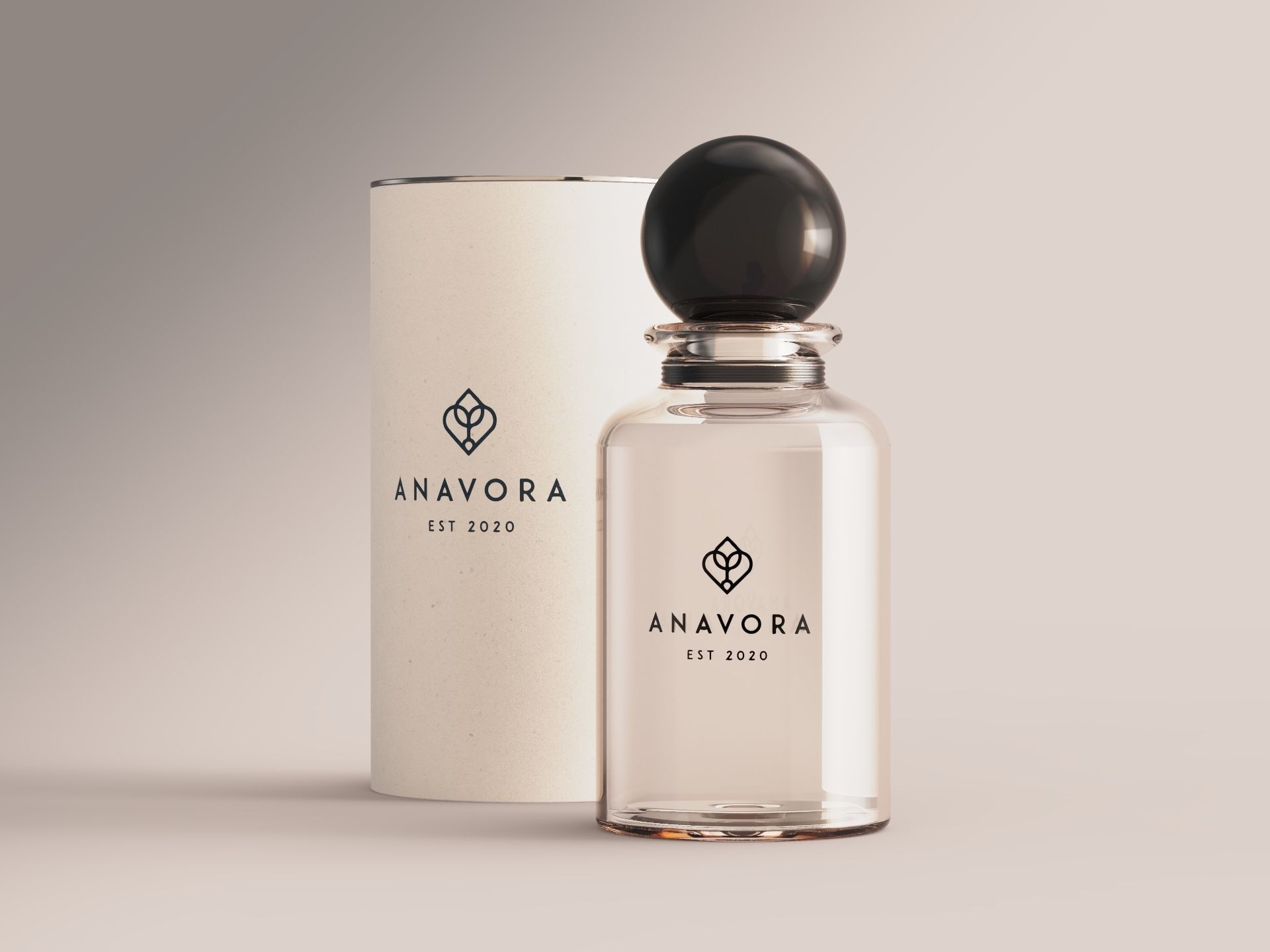 Cylindrical Glass perfume container with box Free 3D model_3