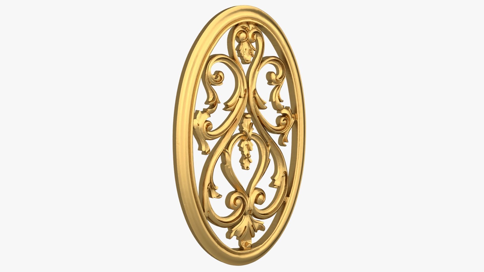 Classic oval rosette  01 3D model_2