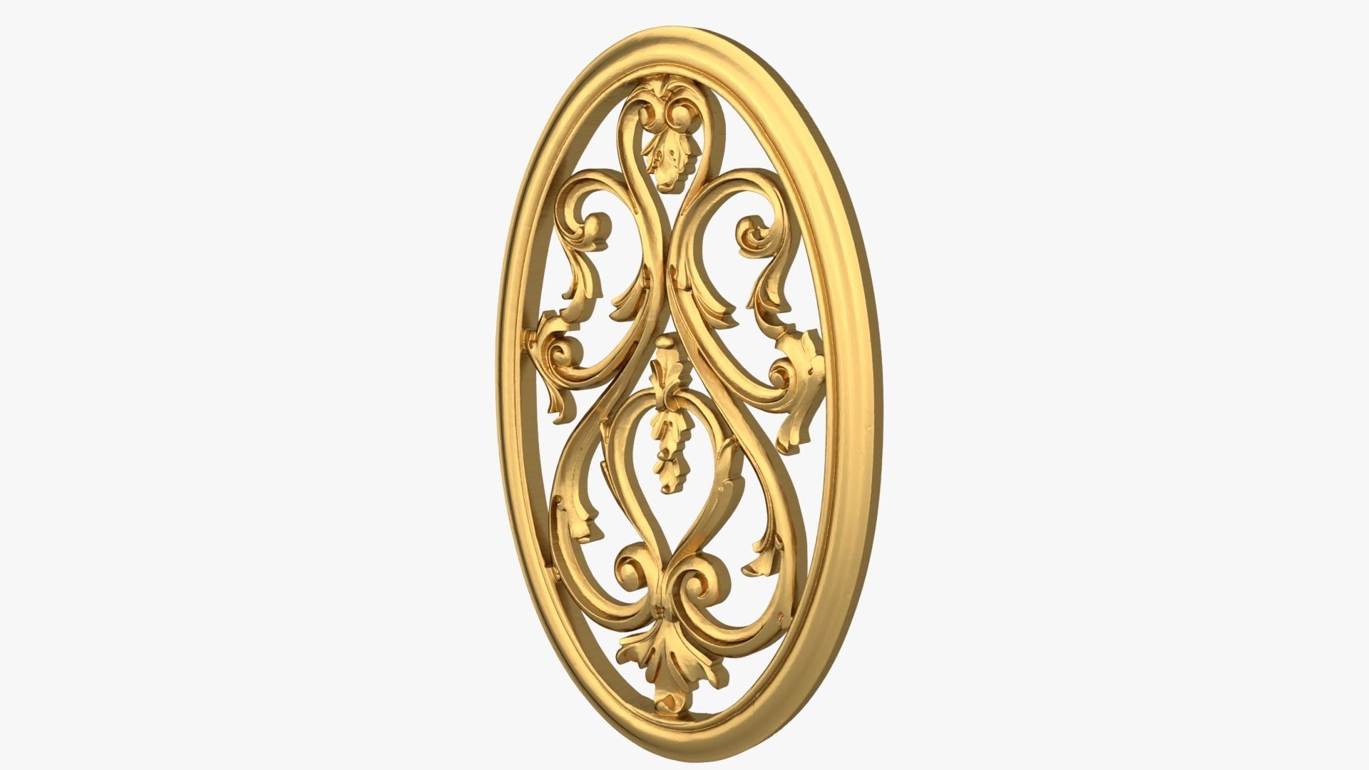 Classic oval rosette  01 3D model_1