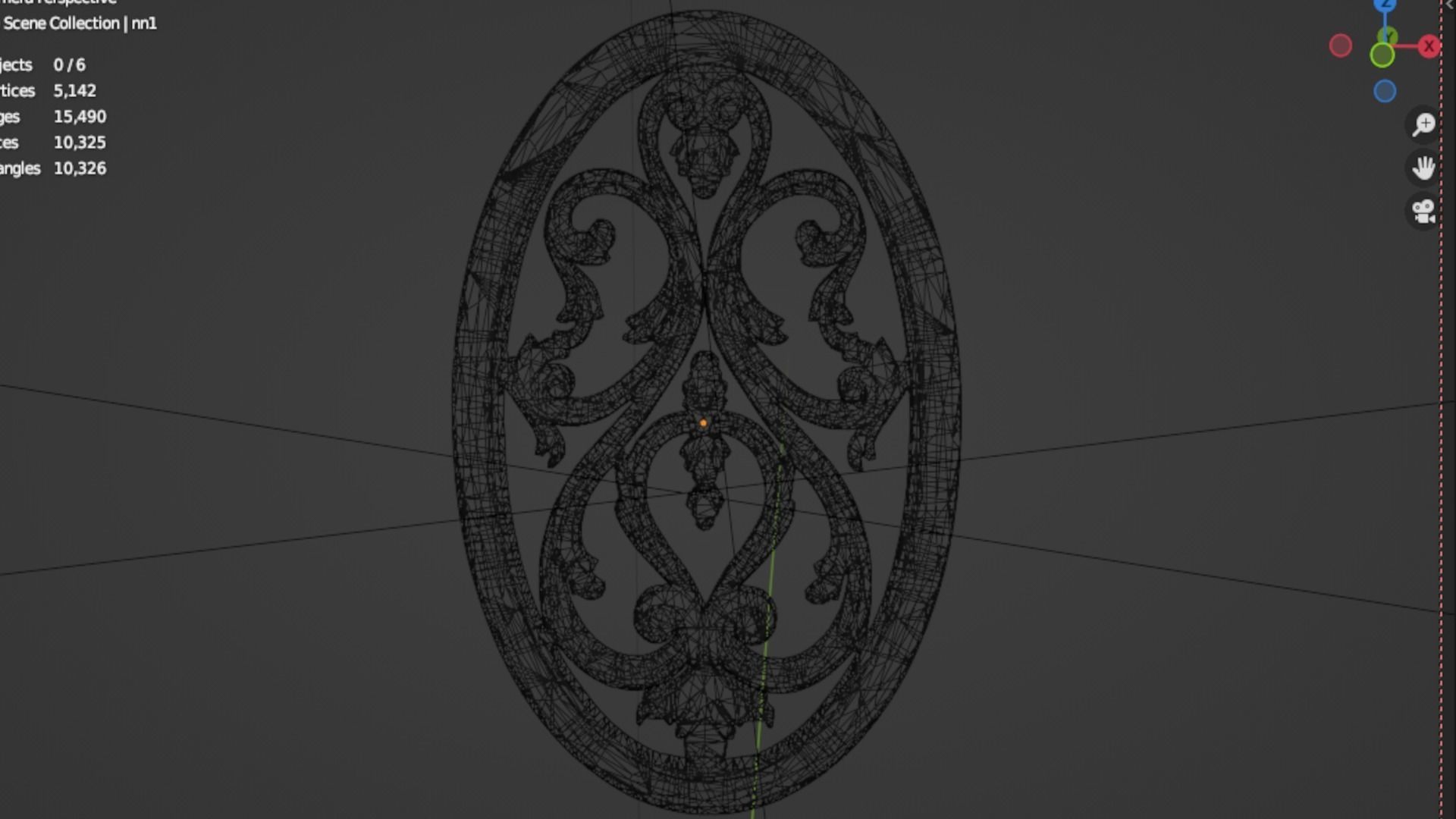 Classic oval rosette  01 3D model_5