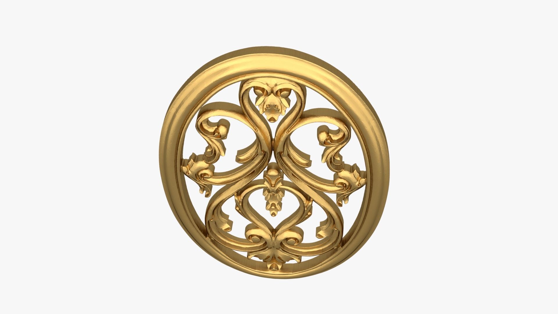 Classic oval rosette  01 3D model_4