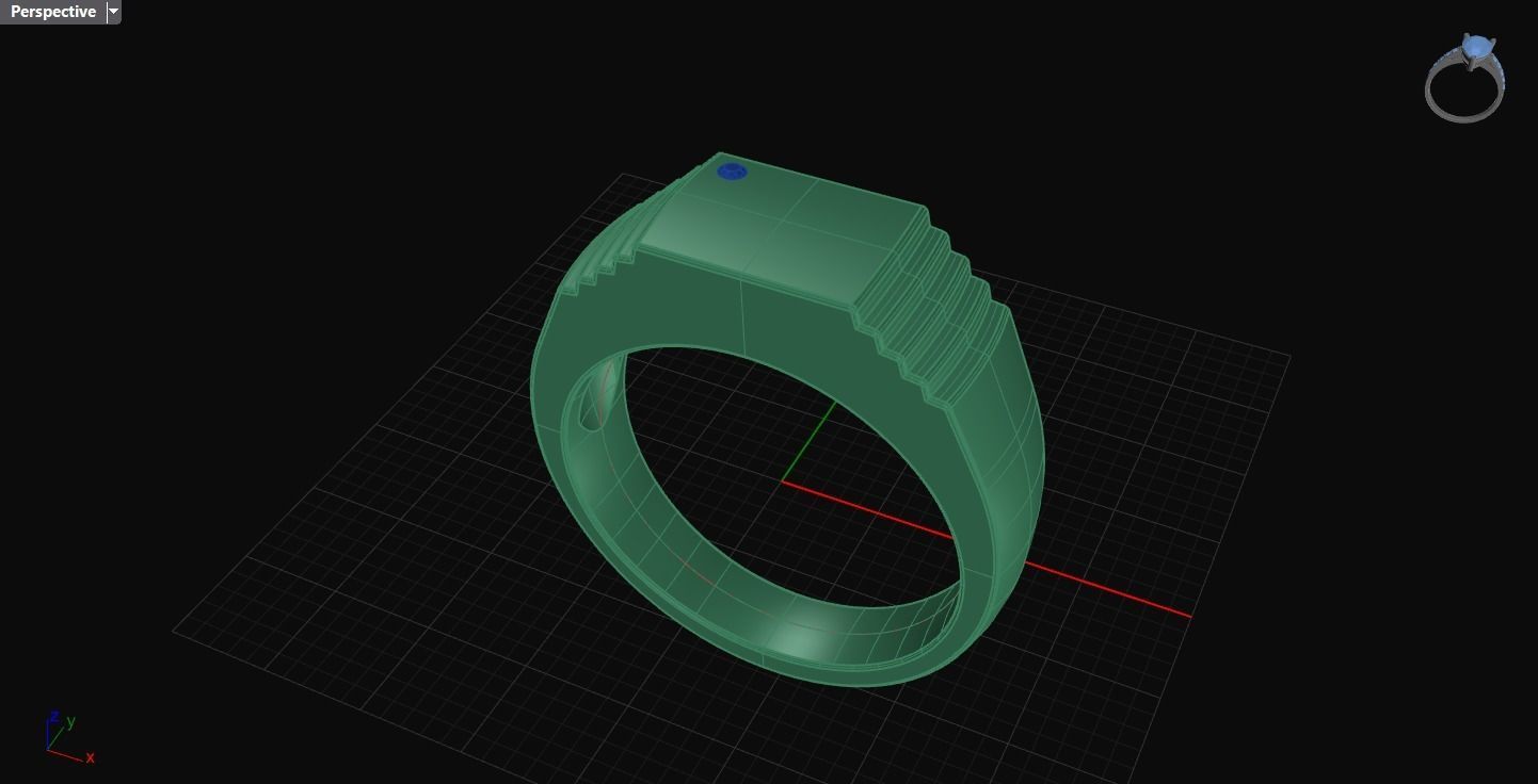 Retro Gents Ring 3D print model_1