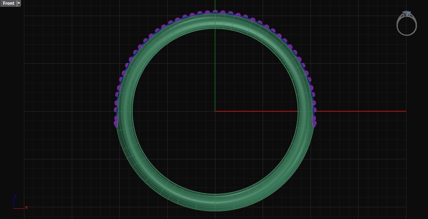 Pave wedding ring 3D print model_4