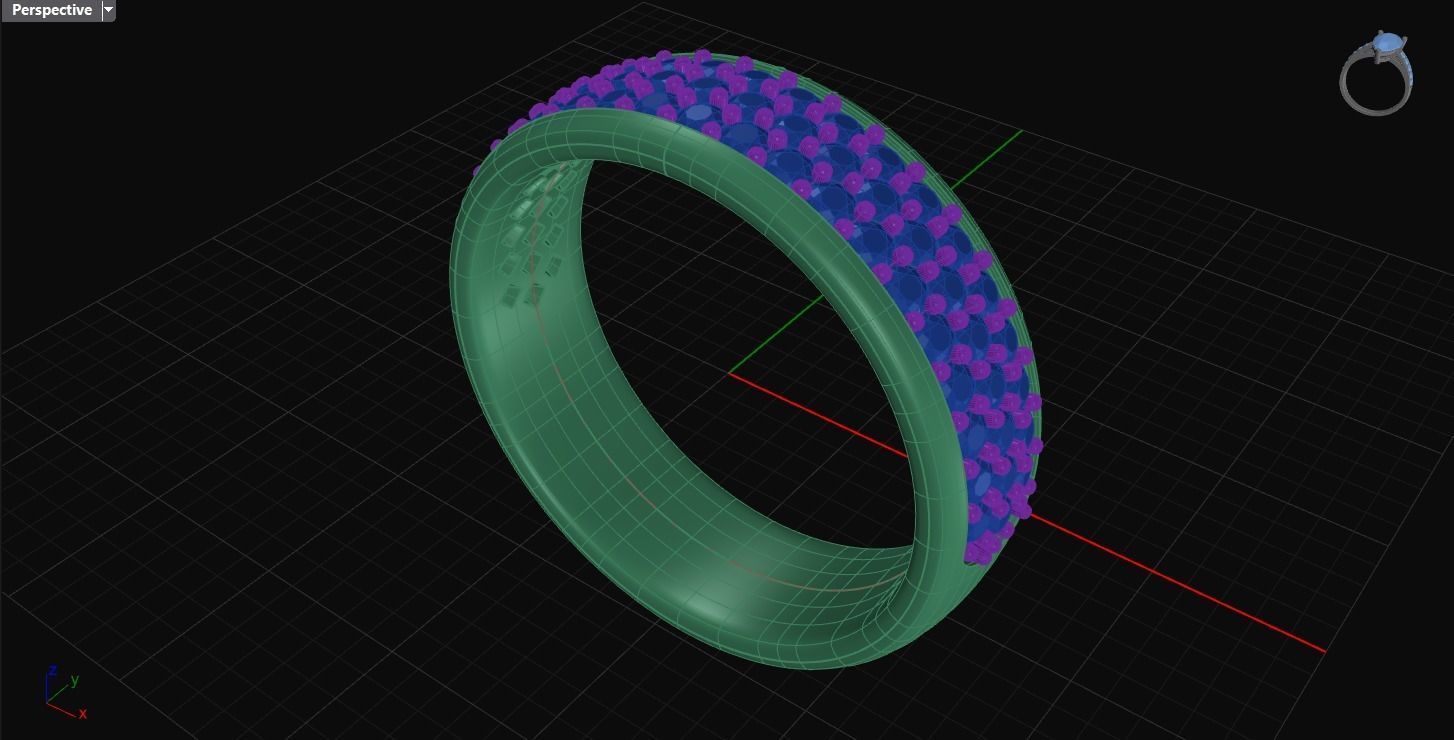 Pave wedding ring 3D print model_1
